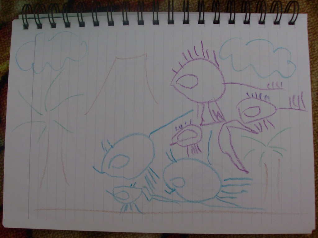 Kids Craft Scene Drawings Dinosaurs