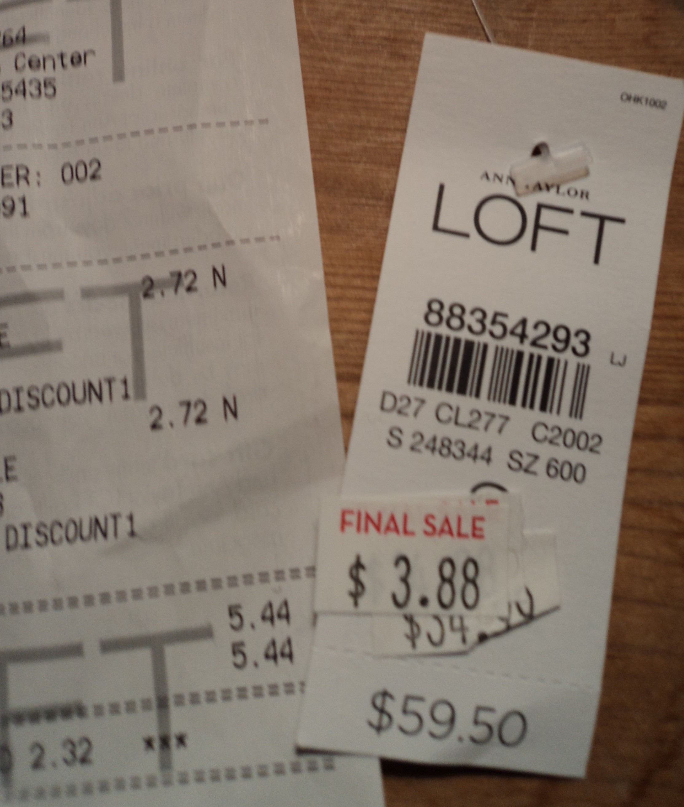 LOFT clearance receipt