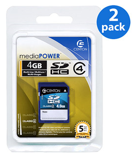 centon 2 pack sdhc cards