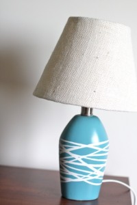 spray painted lamp
