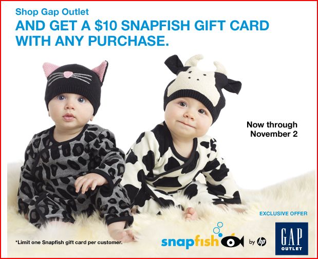 Gap Outlet Snapfish Promo - Free Gift Card