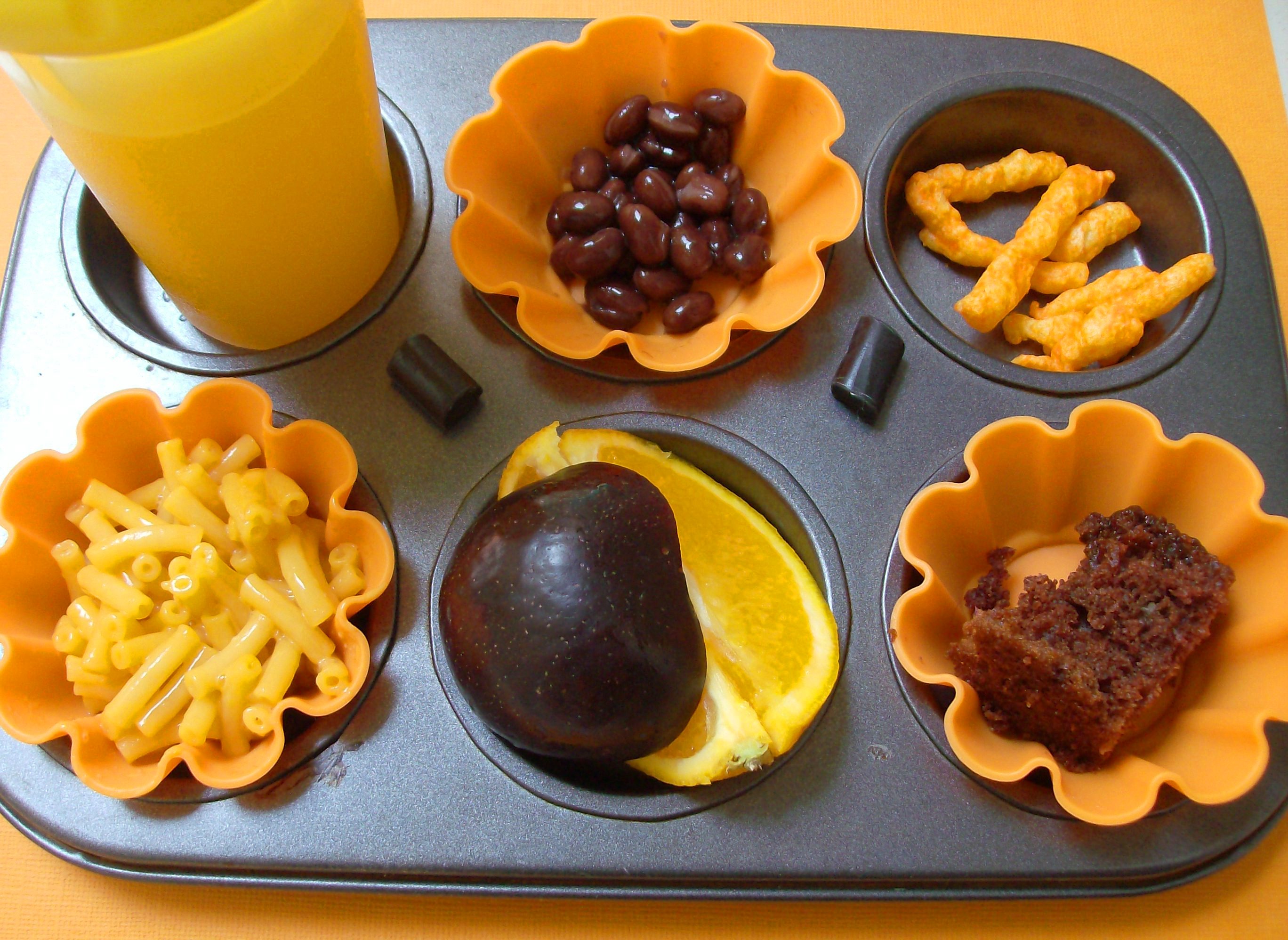 Halloween Muffin Tin Meal: Orange and Black