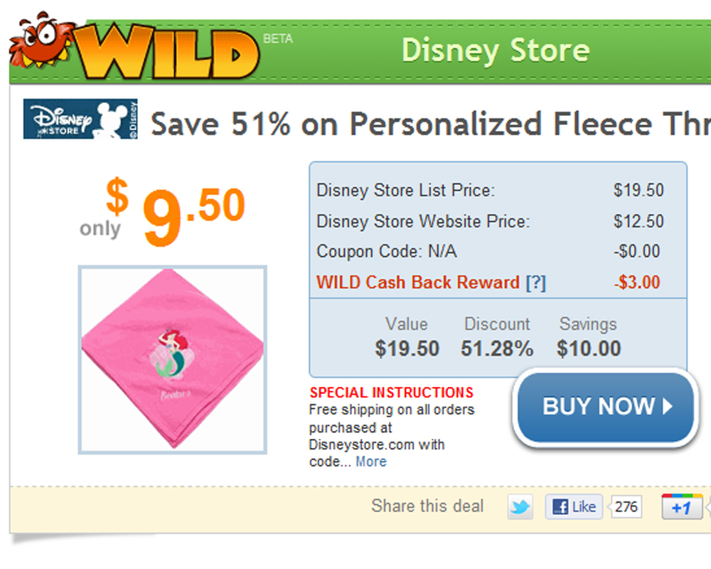 disney store wild deal