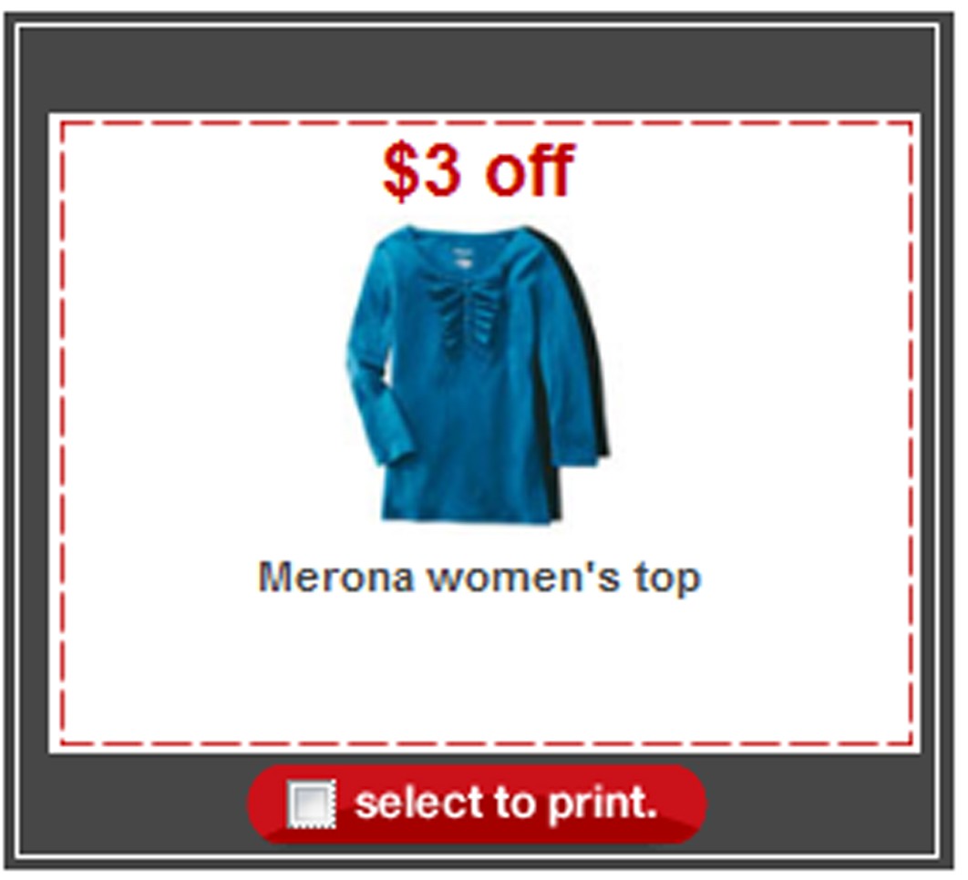 merona top coupon target apparel