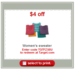 target sweater coupon apparel