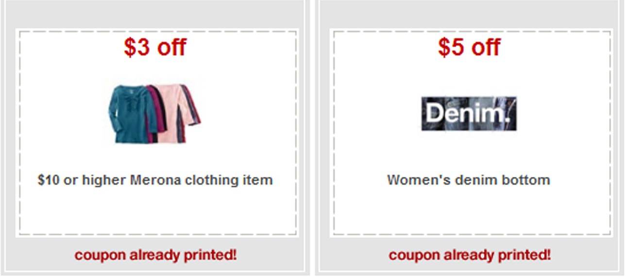 target coupons apparel