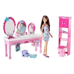 Barbie Sisters Beauty Fun Bathroom and Skipper Doll Set