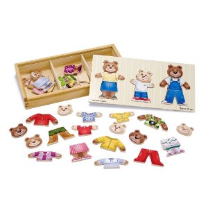 Melissa & Doug Wooden Bear Family Dress-Up Puzzle