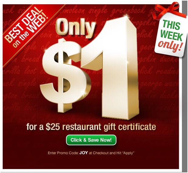 Restaurant.com - $1 Promotion