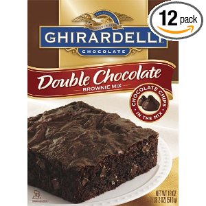 Ghirardelli Chocolate Brownie Mix, Double Chocolate, 18 Ounce Boxes (Pack of 12)