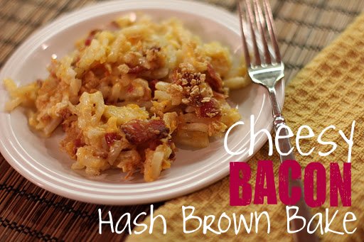 cheesy hash brown potato bake with bacon