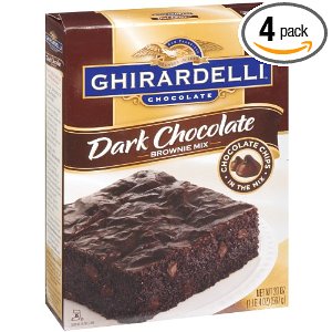 Ghirardelli Dark Chocolate Brownie Mix, 20-Ounce Boxes (Pack of 4)