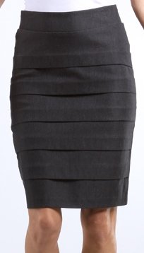 Knee Length Tiered Sleek Stretch Skirt - Amazon