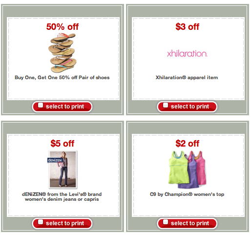 target apparel coupons