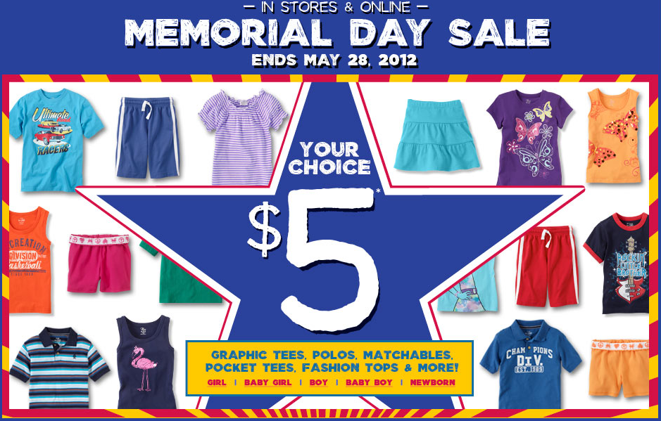 the children's place memorial day sale