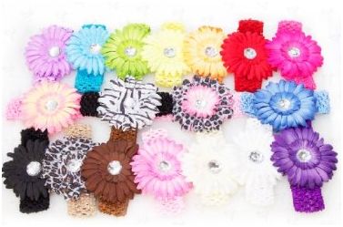 Girls Headbands and Gerber Daisy Hair Clips