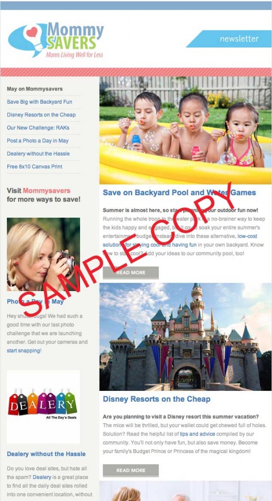 mommysavers newsletter