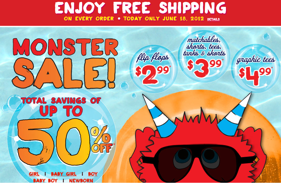 the children's place monster sale