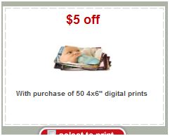 Target 50 Photo prints coupon