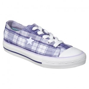 Kid's Converse® One Star® Plaid Oxford - Purple