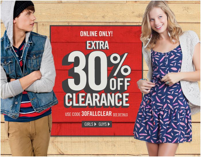 Aeropostale 30 percent off clearance