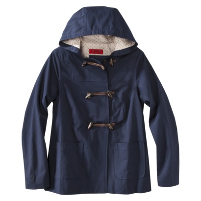 Juniors Toggle Twill Coat with Hood