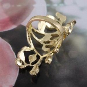 Amazon Jewelry Deals Retro Rhinestone Gold Flower Ring