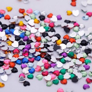 3000 pc Set of 12 Color Nail Art Heart Shape Rhinestones - Amazon Deals