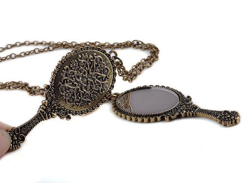 Vintage Bronze Hand Mirror Pendant Necklace - Amazon Deals