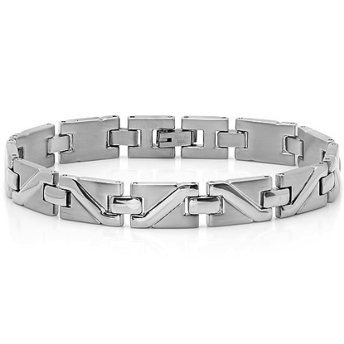 Mens Stainless Steel Solid Patterned Link Bracelet - Amazon Deals