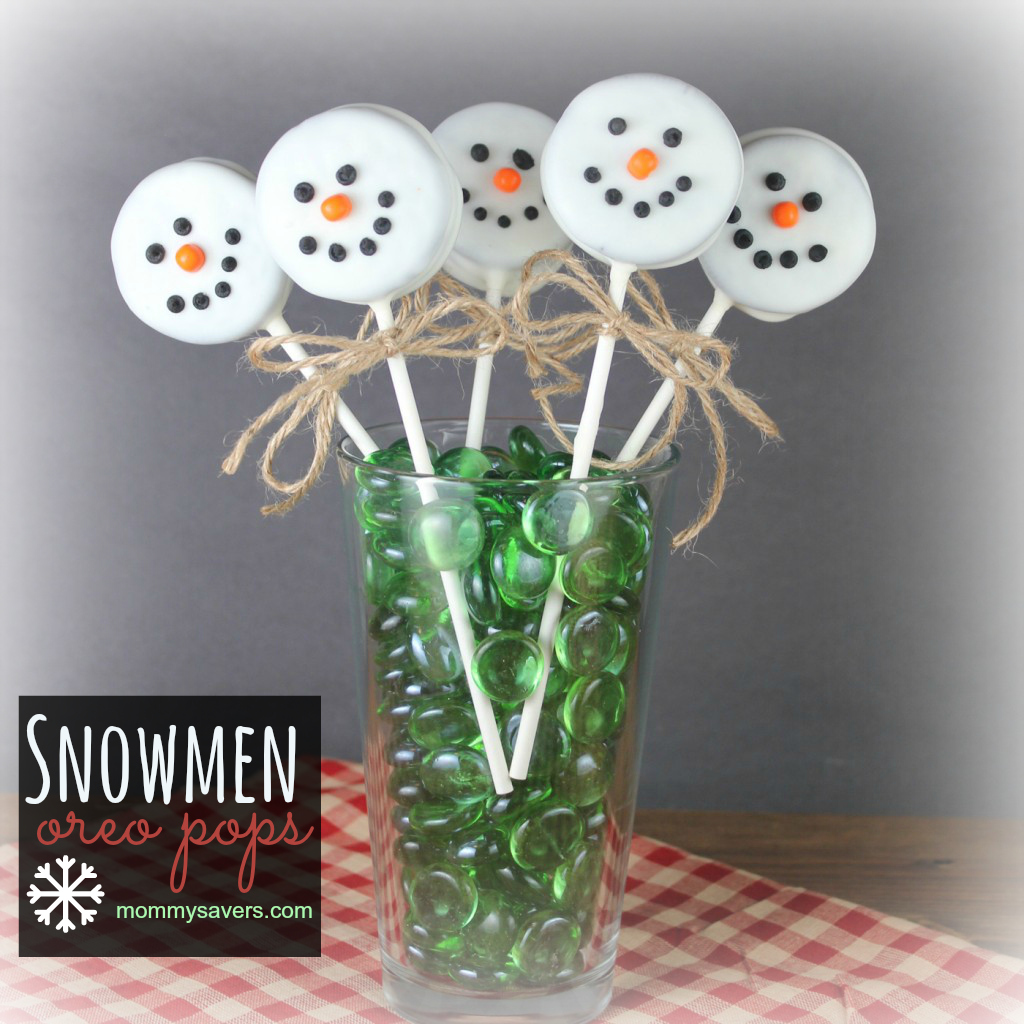 snowmen oreo pops