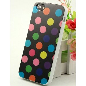 Black Colorful Polka Dot Gloss Flex Gel Case - iPhone 5 - Amazon Deals