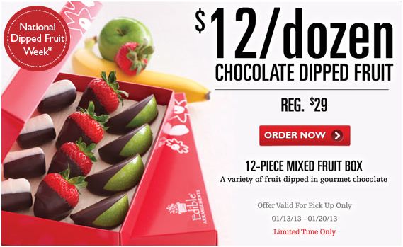 Edible Arrangments - Chocolate Dipped Fruit - frugal gift ideas