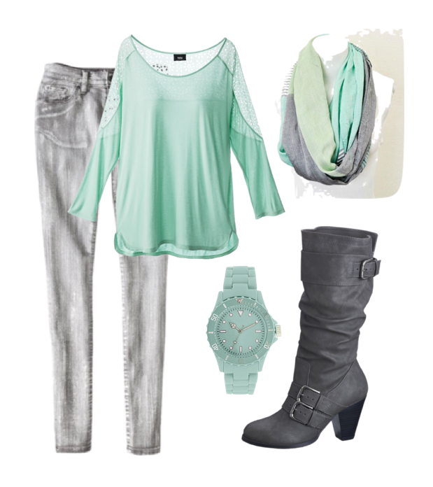 Frugal Fashionista:  Mint and Gray