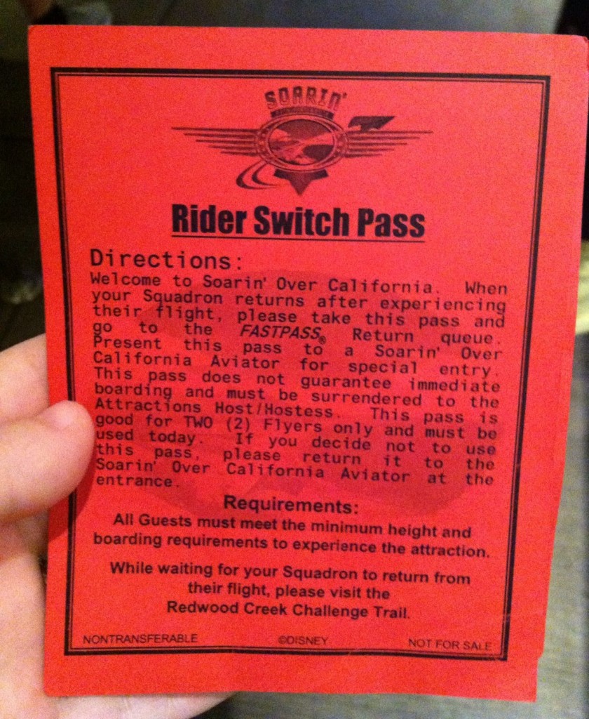 Disney Tips: Rider Switch Pass