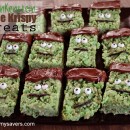 Halloween Treats: Frankenstein Rice Krispy Bars
