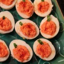 halloween pumpkin deviled eggs
