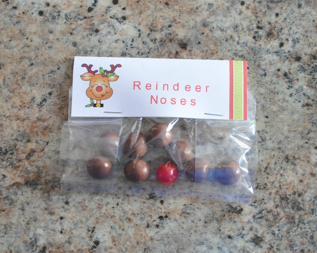 christmas treat bag ideas, reindeer noses