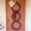 homemade christmas decorations - snowman wreath