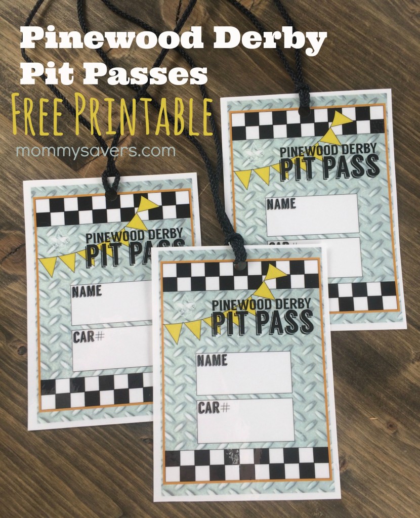 Pinewood Derby Pit Passes + FREE Printable