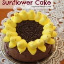Marshmallow Peeps Sunflower Cake